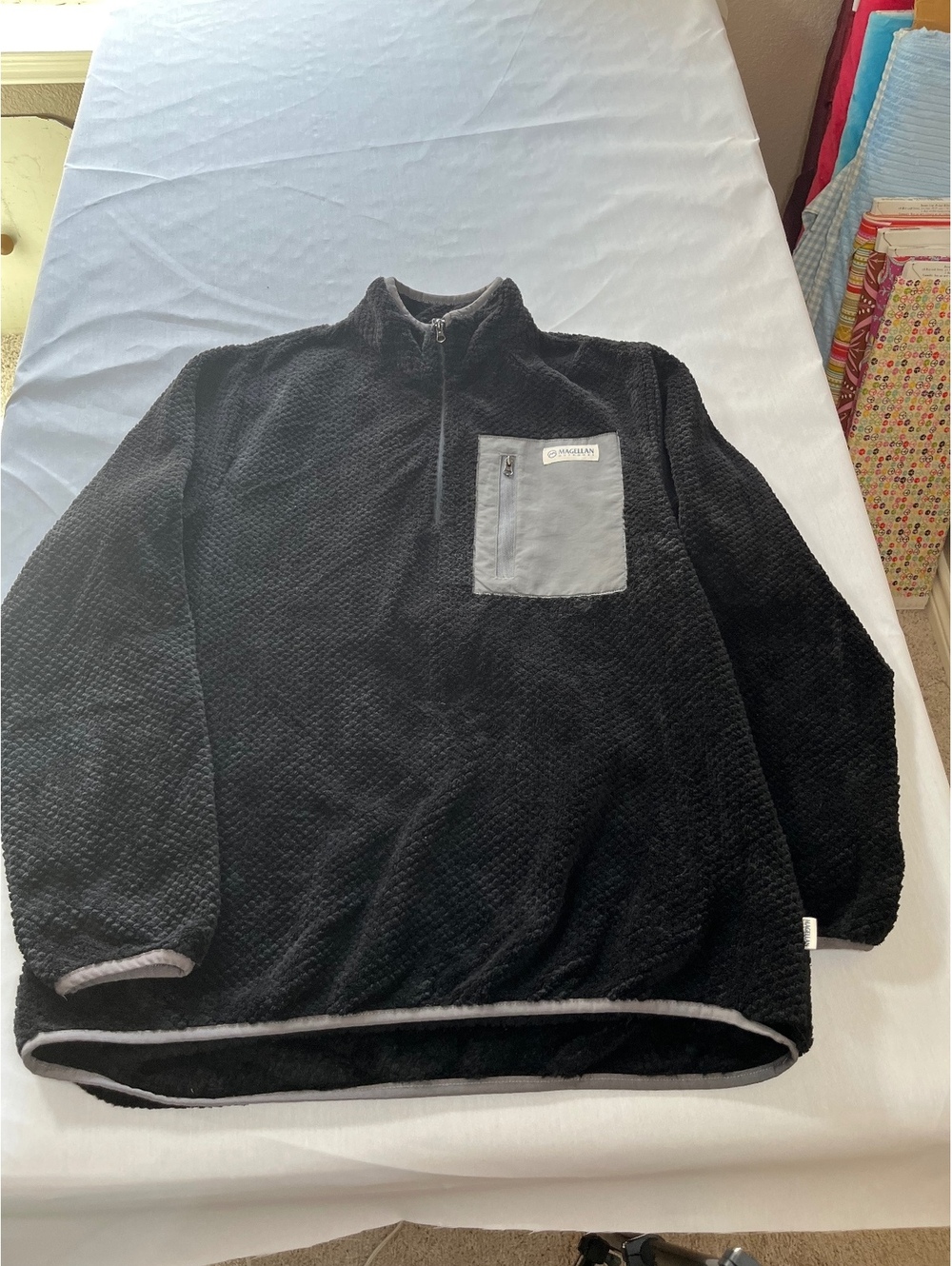 Women’s medium black Magellan Sherpa fleece 1/4 zip pullover jacket